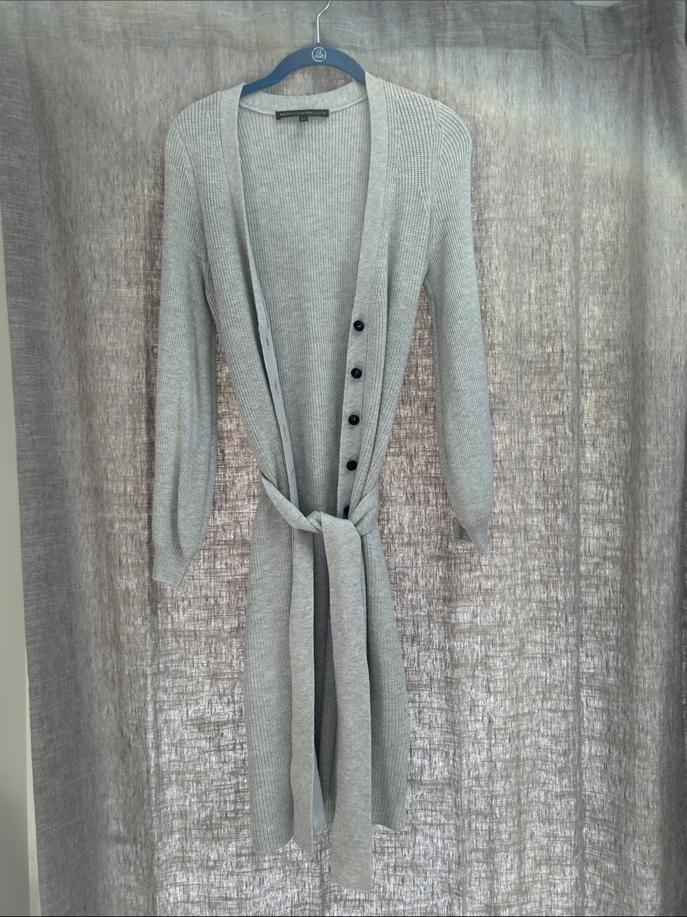 White House Black Market Light Gray Ribbed Knit sweater